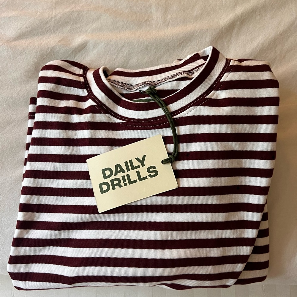 Daily Drills Maroon and White Striped Shirt
